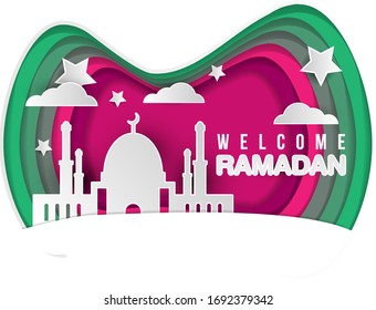 Ramadan background design, suitable for Ramadan themes, welcome Ramadan