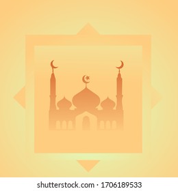 Ramadan background and faint mosque icons with a combination of shapes with soft salmon color suitable for religion design needs etc.