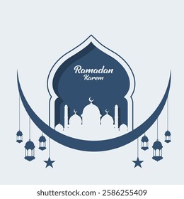 Ramadan background flat vector illustration