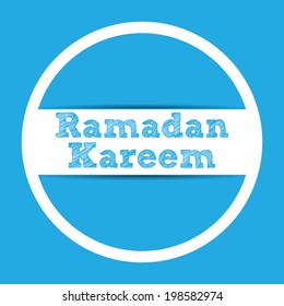 ramadan background greeting card -blue and white colors