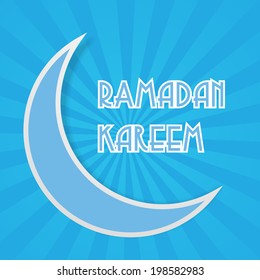 ramadan background greeting card -blue and white colors