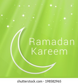 ramadan background greeting card - green and white colors