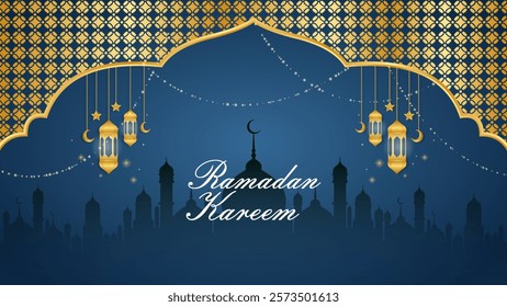 ramadan background and greeting card vector