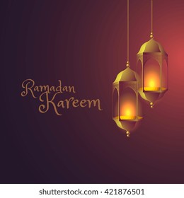 ramadan background with hanging lamps