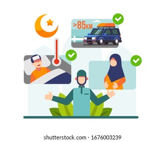 Ramadan Background With Islamic Character Illustration Vector