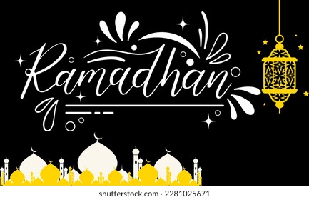 Ramadan background Islamic concept vector calligraphy illustration