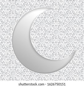 Ramadan Background islamic crescent and arabic pattern