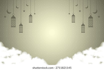Fondo de Ramadán con adornos islámicos, Adecuado para tarjetas de felicitación musulmanas, invitaciones, Anuncios, fondo abstracto islámico con Espacio para texto.