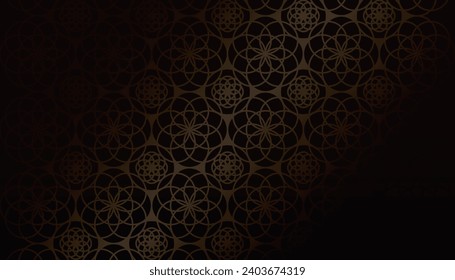 Ramadan background with islamic pattern elements on black wall,Vector Geometric circular ornamental arabic symbol,Backdrop for Eid al fitr,Eid Mubarak,Ramada Kareem,Eid al adha,Ramada Kareem