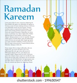 Ramadan background with Ramadan Kareem