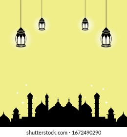 Ramadan background, Ramadan kareem,illustration with lanterns and mosque, vector illustration, ramadan 2020/1141