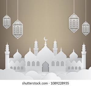 Ramadan background with mosque