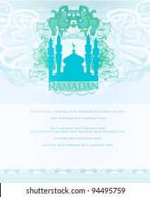 Ramadan background - mosque silhouette vector card