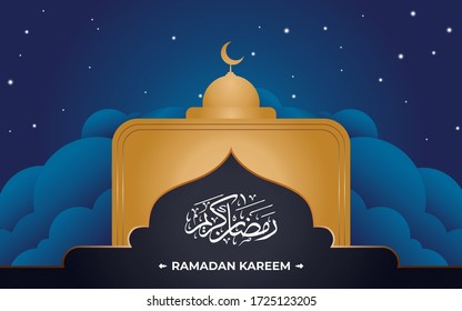 noche de fondo de ramadán con cielo y estrella