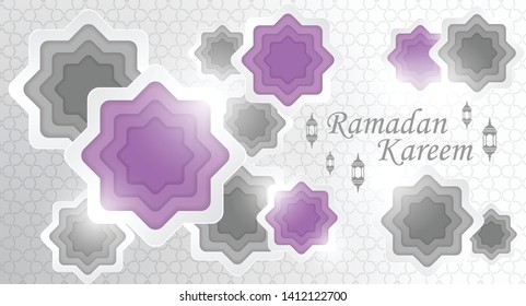 ramadan background paper cut effect
