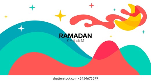diseño de colección de Plantilla de póster de fondo de ramadán
