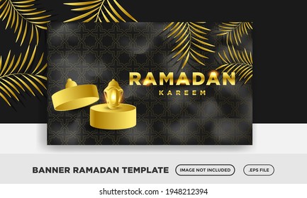 Ramadan Background template, banner ramadan kareem premium design.