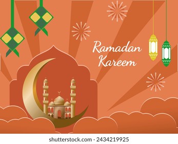 Ramadan Hintergrund und Vorlage mit islamischem Ornament