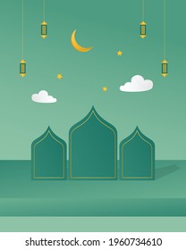 Ramadan background texture Islamic theme. dominan blue color and gold color.