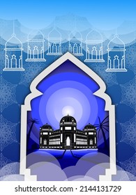 Ramadan background with the theme of the Grand Mosque