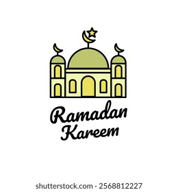 Ramadan background theme for greetings, card, infographic, flyer, template vector design template. Arabic and Islamic symbol. Ornament and element shape, green yellow colour