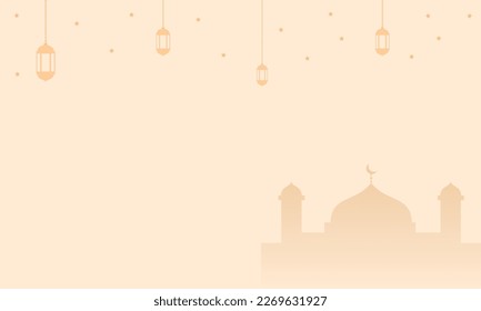 Ramadan background vector. Holy month in islam religion. Mosque ramadan event in flat design style. Social media template.
