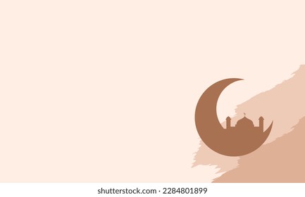 Ramadan background vector. Holy month in islam religion. Mosque ramadan event in flat design style. Social media post template.