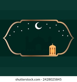 Ramadan background vector. Holy month in islam religion. Mosque ramadan event in flat design style. Social media post template.