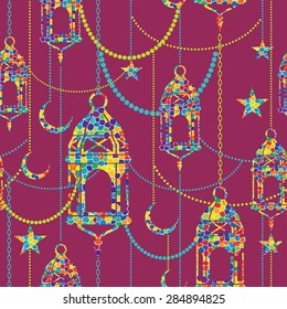 Ramadan background. Vector seamless pattern.