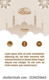 Ramadan backgrounds with mosque silhouettes are good for flyers, pamphlets, banners, backdrops and others