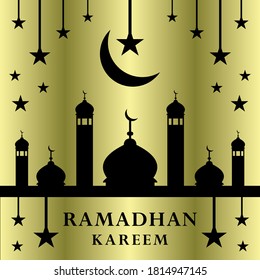vectores de fondo ramadan, kareem de Ramadán sobre oro.