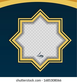 Vektorillustration mit ramadanischen Hintergründen, Ramadan-Kareem auf abstraktem marinebasischem Hintergrund