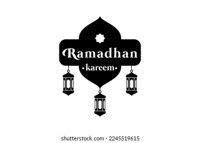 ramadan badge logo design, fasting month, islamic, chandelier