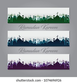 Ramadan Banner Background Design With Mosque