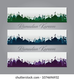 Ramadan Banner Background Design With Mosque