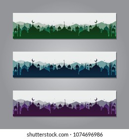 Ramadan Banner Background Design With Mosque