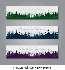 Ramadan Banner Background Design With Mosque