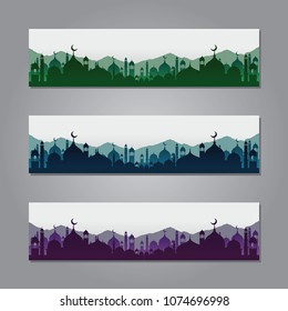 Ramadan Banner Background Design With Mosque