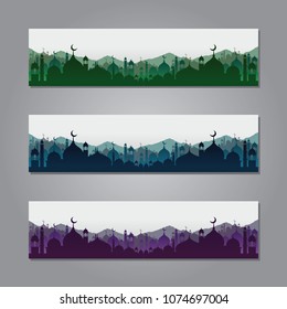 Ramadan Banner Background Design With Mosque