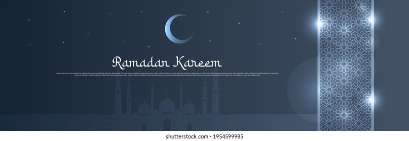 Ramadan-Banner-Design im dunklen Design