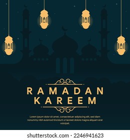 ramadan banner illustration in flat design