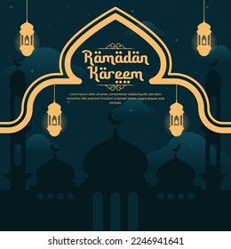 ramadan banner illustration in flat design