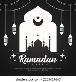 ramadan banner illustration in flat design