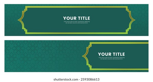 Ramadan banner with Islamic golden elements ornament Vector illustration
