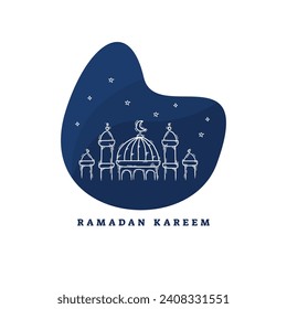 ramadan banner vector illustration mosque at night