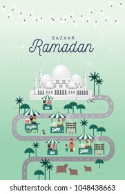 ramadan bazaar / food market vector/illustration