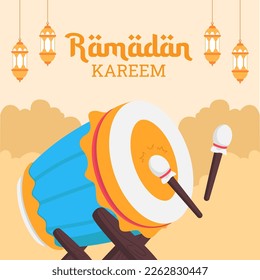 Ramadan bedug social media post illustration design