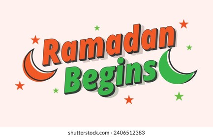 Ramadan Begins March. background, banner, card, poster, template. Vector illustration.