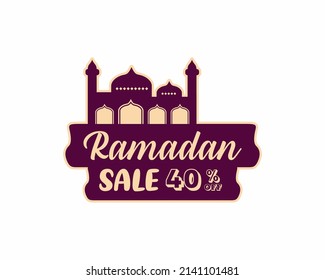 Ramadan big sale label badge banner template design background	