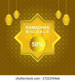 Ramadan Big Sale promotion event poster background template for social media marketing. vector illustration. EPS10